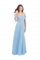 Cold Shoulder Sweetheart Soft Chiffon Light Sky Blue Long Bridesmaid Dress Adelaide