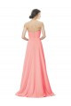 Sleeveless Strapless Soft Chiffon Peach Long Bridesmaid Dress Adelaide