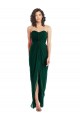 Sleeveless Strapless Soft Chiffon Ever Green Long Bridesmaid Dress Adelaide