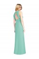 Sleeveless Jewel Neck Soft Chiffon Jade Long Bridesmaid Dress Adelaide