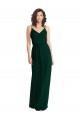 Sleeveless V-Neck Soft Chiffon Ever Green Long Semi Formal Evening Dress / Bridesmaid Dress Adelaide