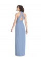 Sleeveless V-Neck Soft Chiffon Dusty Blue Long Formal Evening Gown / Bridesmaid Dress Adelaide