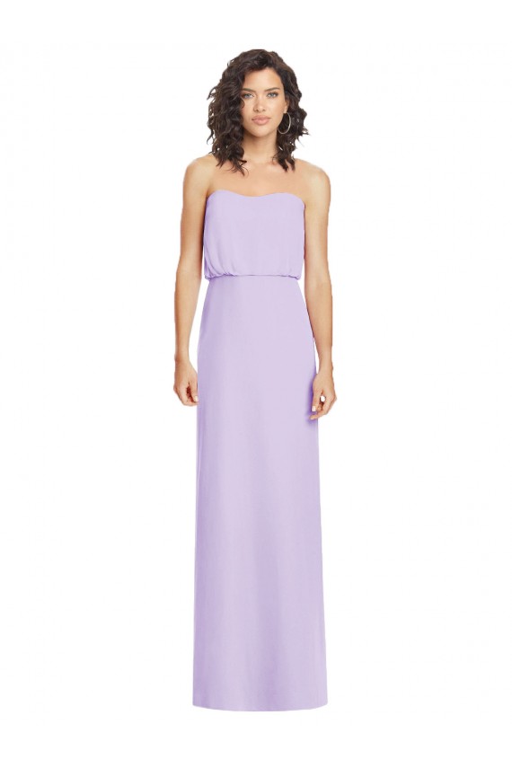 Sleeveless Strapless Soft Chiffon Lilac Long Formal Dress / Bridesmaid Dress Adelaide