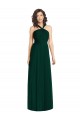 Sleeveless Halter Neck Soft Chiffon Ever Green Long Bridesmaid Dress Adelaide