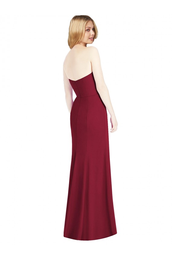 Sleeveless Strapless Soft Chiffon Desert Rose Long Bridesmaid Dress Adelaide