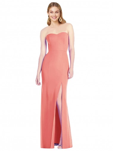Sleeveless Strapless Soft Chiffon Desert Rose Long Bridesmaid Dress Adelaide