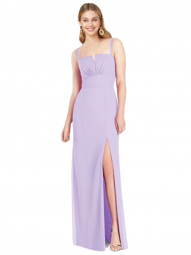 Sleeveless Strapless Soft Chiffon Lilac Long Bridesmaid Dress Adelaide