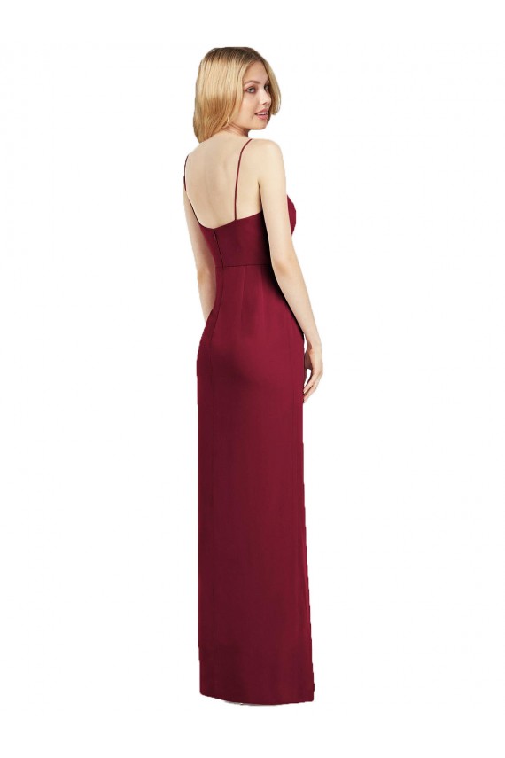 Sleeveless V-Neck Soft Chiffon Coral Long Formal Dress / Bridesmaid Dress Adelaide