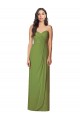 Sleeveless Strapless Soft Chiffon Olive Green Long Bridesmaid Dress Adelaide