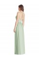 Sleeveless V-Neck Soft Chiffon Sage Long Semi Formal Evening Dress / Bridesmaid Dress Adelaide