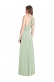 Cold Shoulder V-Neck Soft Chiffon Sage Long Semi Formal Evening Dress / Bridesmaid Dress Adelaide