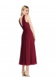 Sleeveless Halter Neck Soft Chiffon Lilac Tea length Prom Dress / Bridesmaid Dress Adelaide