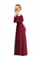 Cold Shoulder V-Neck Chiffon Royal Blue Long Bridesmaid Dress Adelaide
