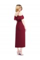 Cold Shoulder V-Neck Soft Chiffon Salmon Cocktail Length High Low Bridesmaid Dress Adelaide