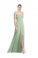 Sleeveless Square Neck Soft Chiffon Sage Long Formal Evening Gown / Bridesmaid Dress Adelaide