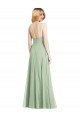 Sleeveless Square Neck Soft Chiffon Sage Long Formal Evening Gown / Bridesmaid Dress Adelaide