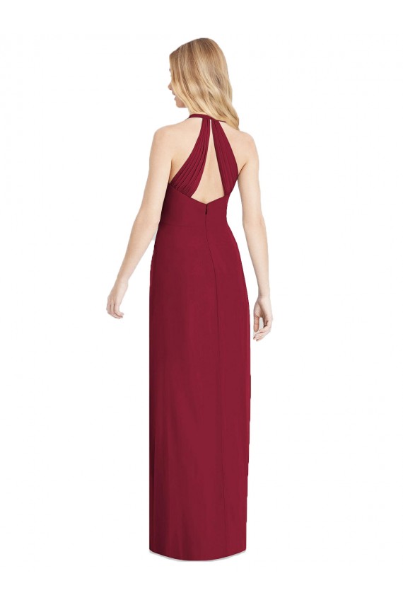 Sleeveless V-Neck Soft Chiffon Desert Rose Long Formal Evening Gown / Bridesmaid Dress Adelaide