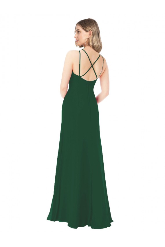 Sleeveless Sweetheart Soft Chiffon Dark Green Long Bridesmaid Dress Adelaide