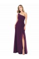 Sleeveless One Shoulder Soft Chiffon Grape Long Formal Dress / Bridesmaid Dress Adelaide
