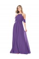 Cold Shoulder High Neck Soft Chiffon Plum Purple Long Bridesmaid Dress Adelaide