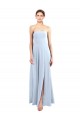 Sleeveless Strapless Soft Chiffon Light Sky Blue Long Bridesmaid Dress Adelaide