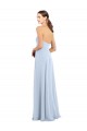 Sleeveless Strapless Soft Chiffon Light Sky Blue Long Bridesmaid Dress Adelaide
