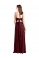 Sleeveless Scoop Neck Chiffon Burgundy Gold Long Bridesmaid Dress / Evening Dress Adelaide