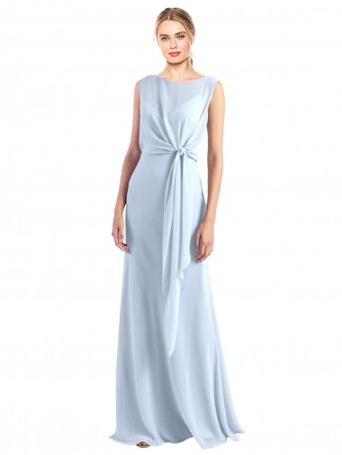 Sleeveless V-Neck Chiffon Light Sky Blue Long Bridesmaid Dress / Evening Gowns Adelaide