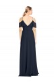 Sleeveless V-Neck Lxue Chiffon Dark Navy Long Bridesmaid Dress Adelaide