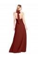Sleeveless High Neck Soft Chiffon Burgundy A-Line Long Prom Dress / Bridesmaid Dress Adelaide