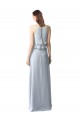 Sleeveless Halter Neck Soft Chiffon Light Sky Blue Long Bridesmaid Dresses Adelaide
