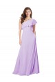 Sleeveless One Shoulder Soft Chiffon Lilac Long Bridesmaid Dress Adelaide