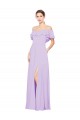 Sleeveless Strapless Soft Chiffon Lilac A-Line Long Bridesmaid Dress Adelaide