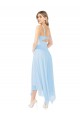 Sleeveless V-Neck Soft Chiffon Light Sky Blue Midi Length Bridesmaid Dress Adelaide