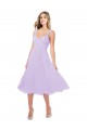 Sleeveless Sweetheart Soft Chiffon Lilac Midi Length High Low Bridesmaid Dress Adelaide