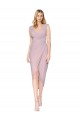 Sleeveless High Neck Soft Chiffon Primrose Cocktail Length High Low Evening Gown / Prom Dress / Bridesmaid Dress Adelaide