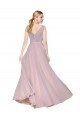 Sleeveless High Neck Soft Chiffon Primrose Long Formal Evening Gown / Prom Dress / Bridesmaid Dress Adelaide