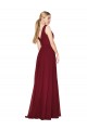 Sleeveless High Neck Soft Chiffon Burgundy Long Formal Dress / Bridesmaid Dress Adelaide