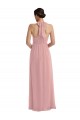 Sleeveless Halter Neck Soft Chiffon Dusty Pink Long Semi Formal Evening Dress / Bridesmaid Dress Adelaide