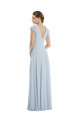 Flutter Sleeves Bateau Neck Soft Chiffon Sea Glass Long Formal Evening Gown / Bridesmaid Dress Adelaide
