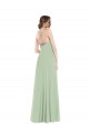 Sleeveless Scoop Neck Soft Chiffon Sage Long Semi Formal Evening Dress / Bridesmaid Dress Adelaide