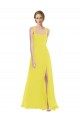 Sleeveless Sweetheart Soft Chiffon Yellow Long Semi Formal Evening Dress / Bridesmaid Dress Adelaide