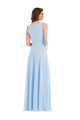 Sleeveless V-Neck Soft Chiffon Light Sky Blue Long Semi Formal Evening Dress / Bridesmaid Dress Adelaide
