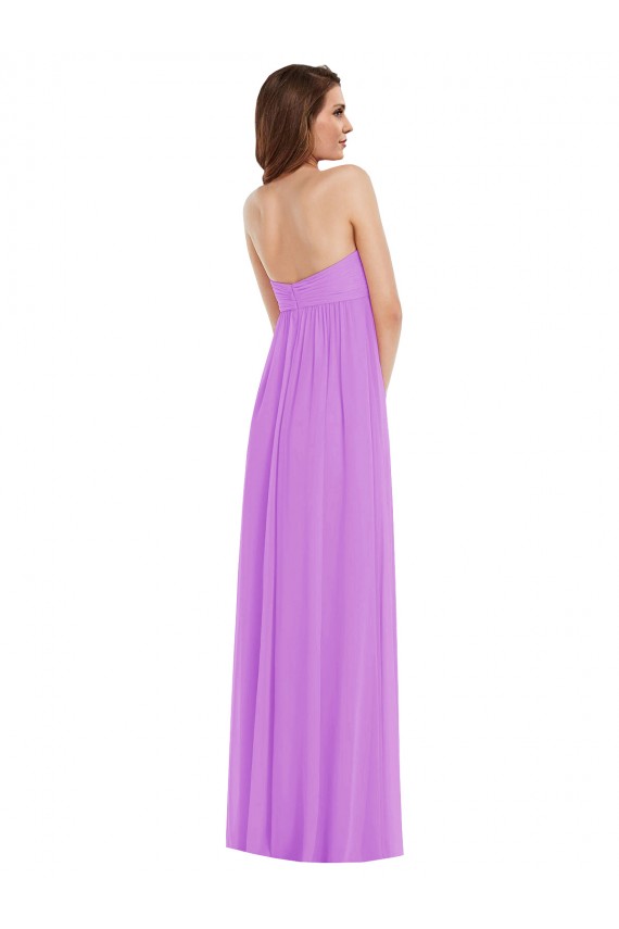Sleeveless Sweetheart Soft Chiffon Violet Long Semi Formal Evening Dress / Bridesmaid Dress Adelaide
