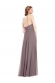 Sleeveless Halter Neck Soft Chiffon Dusty Rose Long Formal Evening Gown / Bridesmaid Dress Adelaide