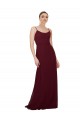 Sleeveless Scoop Neck Soft Chiffon Burgundy Gold Long Bridesmaid Dress Adelaide