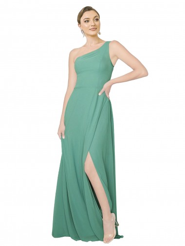 Sleeveless Strapless Soft Chiffon Icelandic Silver Long Bridesmaid Dress Adelaide
