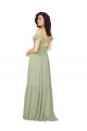 Cold Shoulder Sweetheart Soft Chiffon Saffron Long Bridesmaid Dress Adelaide