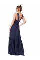 Sleeveless V-Neck Chiffon Dark Navy Long Full Length Formal Dress / Bridesmaid Dress Adelaide