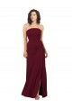 Sleeveless Strapless Soft Chiffon Burgundy Long Bridesmaid Dress Adelaide